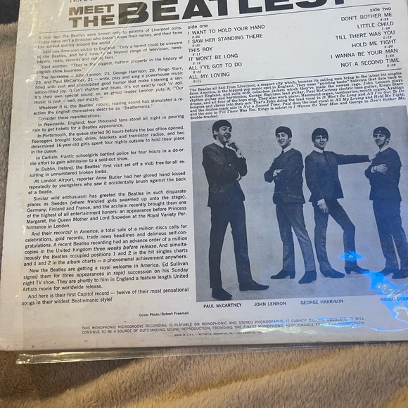 MEET THE BEATLES (ORIGINAL)Mono 2047- RIAA #6 - Picture 2 of 10